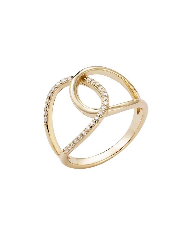 Adornia Fine 14k Gold Vermeil .925 Sterling Silver Cz Tall Infinity Ring