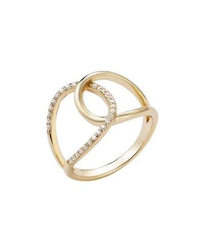 Adornia Fine 14k Gold Vermeil .925 Sterling Silver Cz Tall Infinity Ring
