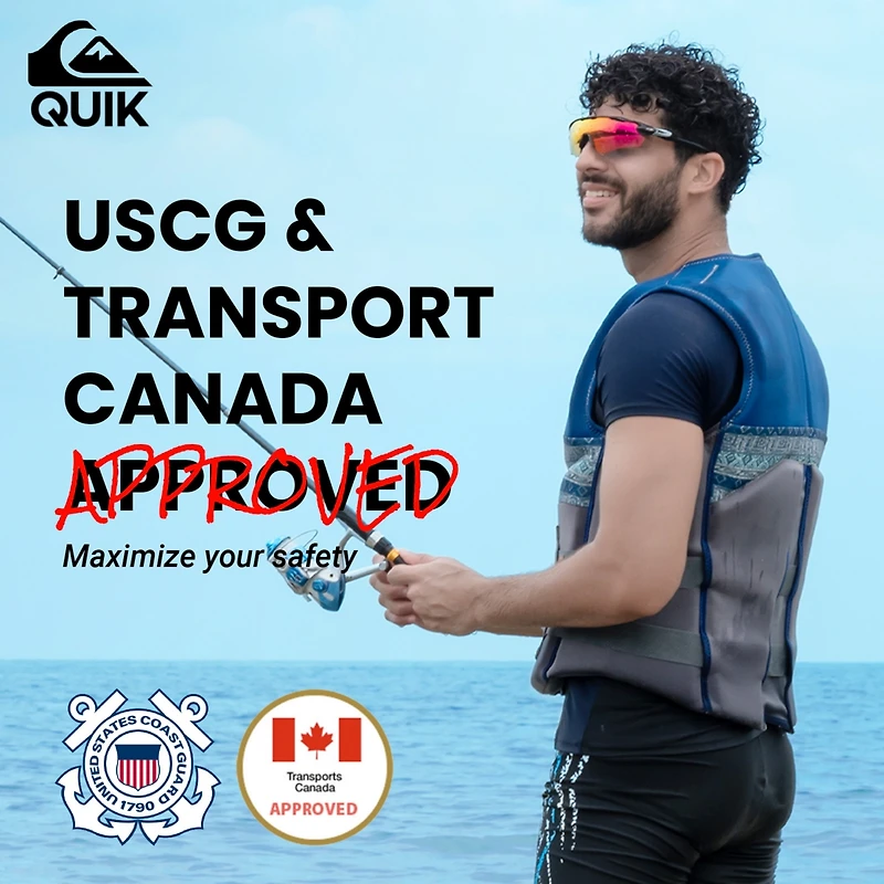 Quiksilver Men's Life Vest, Uscg Approved Pfd, Evoprene Cga Life Jacket