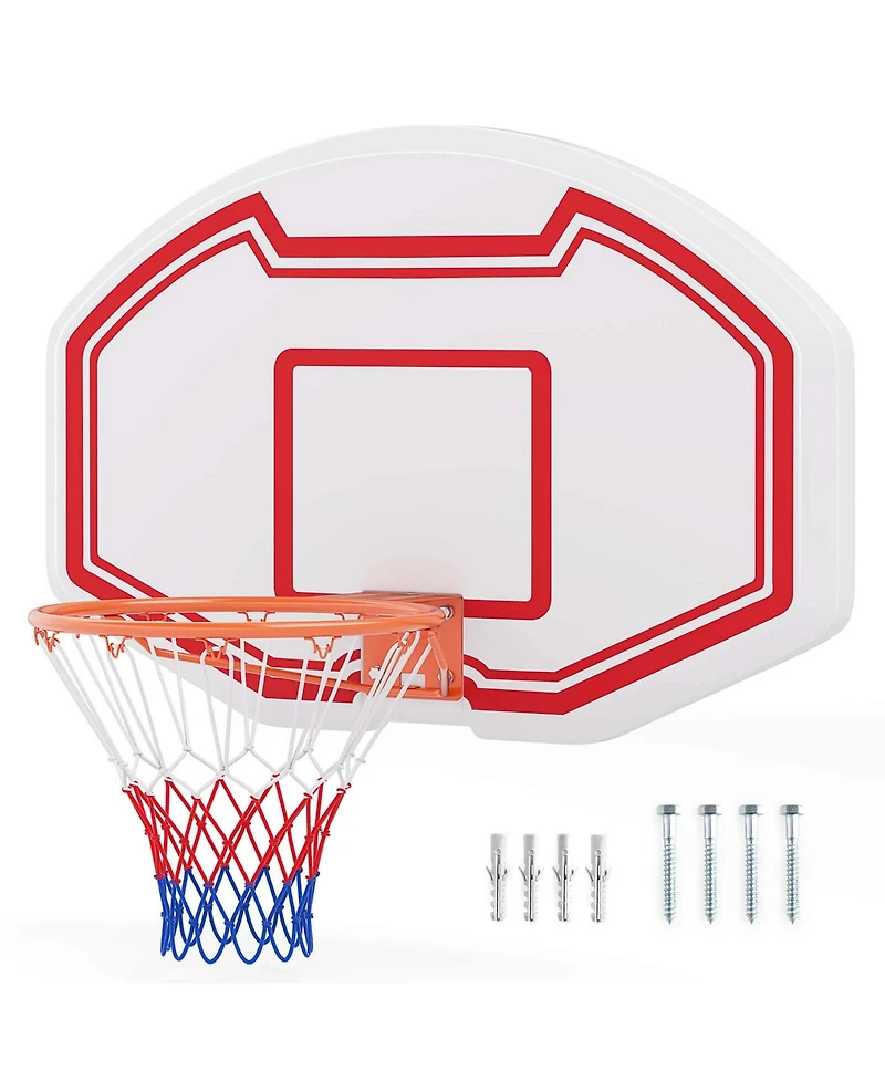 Large Wall Mounted Basketball Hoop with 36" x 24" Shatter-proof Backboard or Kids