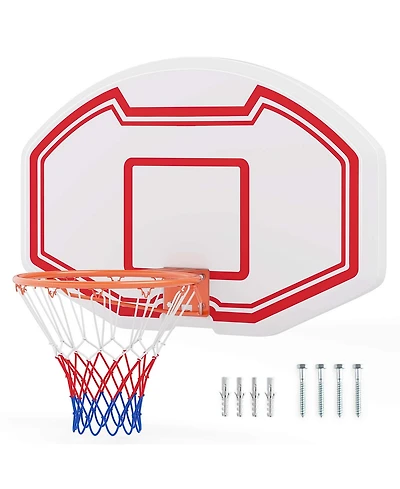 Large Wall Mounted Basketball Hoop with 36" x 24" Shatter-proof Backboard or Kids