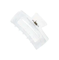 Xl White Shining Open Rectangle Claw Clip By Adina Eden