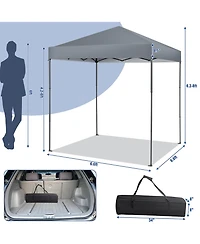 Gymax Patio 6.6 x 6.6ft Outdoor Pop-up Canopy Tent Upf 50+ Portable Sun Shelter