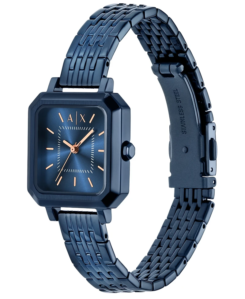 A|X Armani Exchange Women's Quartz Three-Hand Blue Stainless Steel Watch, 27mm