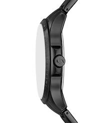 A|X Armani Exchange Men's Quartz Multifunction Black Stainless Steel Watch, 46mm