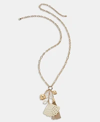 Gold-Tone Imitation Shell & Pearl Charm Long Necklace, 28" + 2" extender - Macy's Exclusive - On 34th | Alix Friedberg Capsule Collection