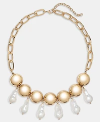 Gold-Tone Imitation Pearl Ball Frontal Necklace, 16" + 2" extender - Macy's Exclusive - On 34th | Alix Friedberg Capsule Collection