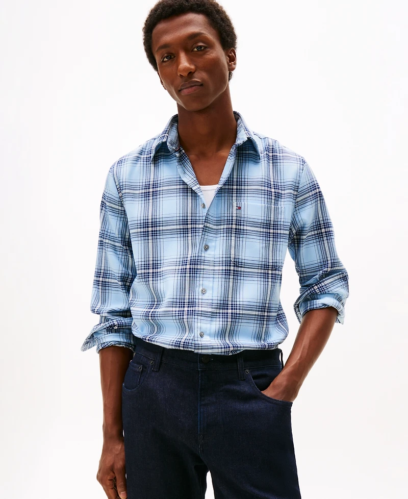Tommy Hilfiger Men's Regular-Fit Soft Touch Blend Checked Shirt