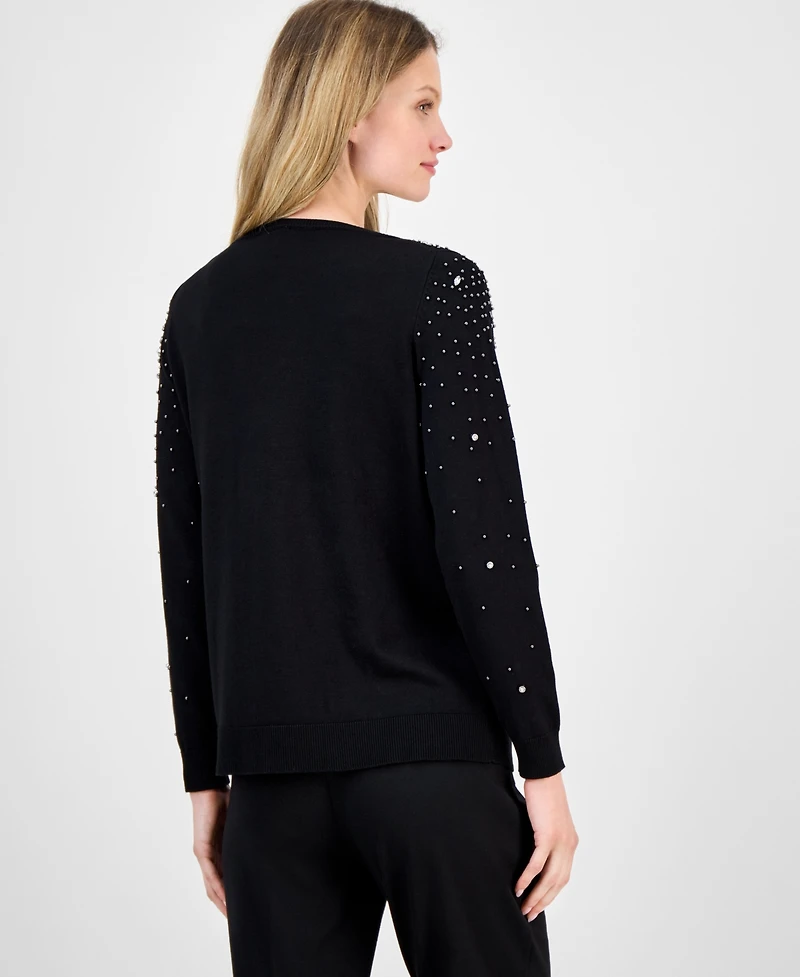 Anne Klein Women's Embellished Boatneck Sweater