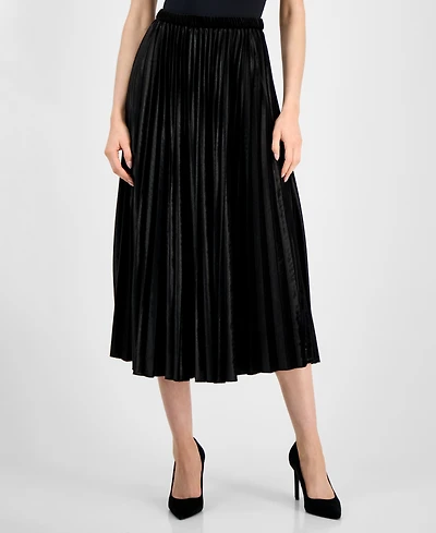 Anne Klein Women's Pleated Flared Midi Skirt