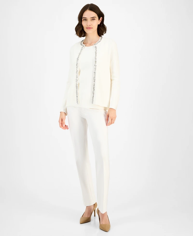 Anne Klein Women's Rhinestone-Trim Cardigan