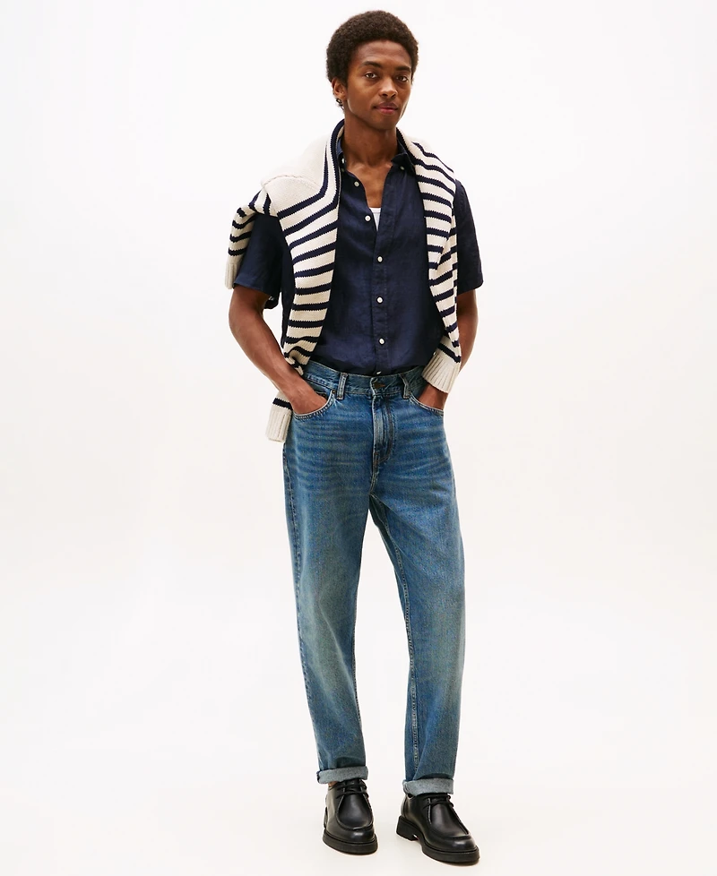 Tommy Hilfiger Men's Regular-Fit Linen Short-Sleeve Shirt