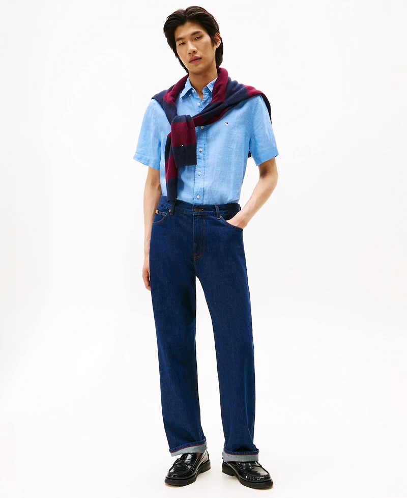 Tommy Hilfiger Men's Regular-Fit Linen Short-Sleeve Shirt