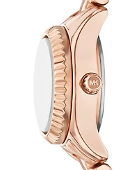 Michael Kors Women's Lexington Three-Hand Rose Gold-Tone Stainless-Steel Watch, 19mm and Bracelet Gift Set