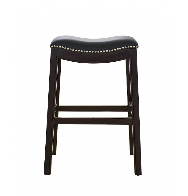 Backless Counter Height Bar Stool with Seat and Wood Frame