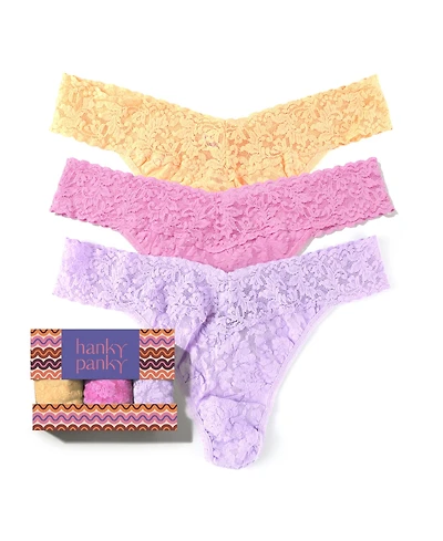 Hanky Panky Women's Signature Lace Original Rise Thong 3pack Panty