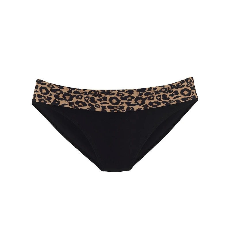 Lascana Women's Leopard Cheetah Fold Over Bikini Swimsuit Bottom