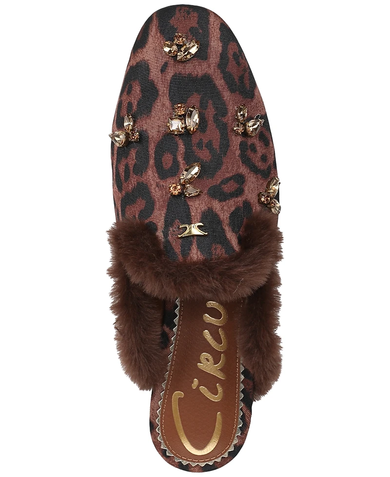 Circus Ny by Sam Edelman Women's Tillie Embellished Cozy Faux-Shearling Slip-On Clogs