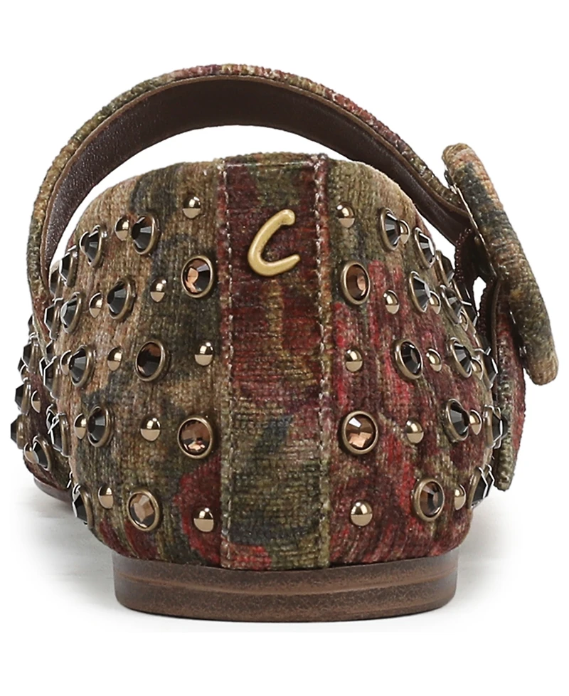 Circus Ny by Sam Edelman Women's Blaire Rhinestone Buckled Mary-Jane Flats