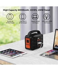 Portable Power Station: 100W, 155Wh/42000mAh & 40W Solar Panel - Combo