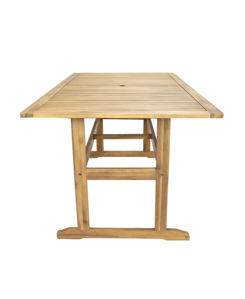 Sunnydaze Decor Hatteras Acacia Wood Outdoor Dining Table with Natural Oil Finish - 57"