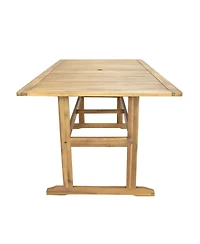 Sunnydaze Decor Hatteras Acacia Wood Outdoor Dining Table with Natural Oil Finish - 57"