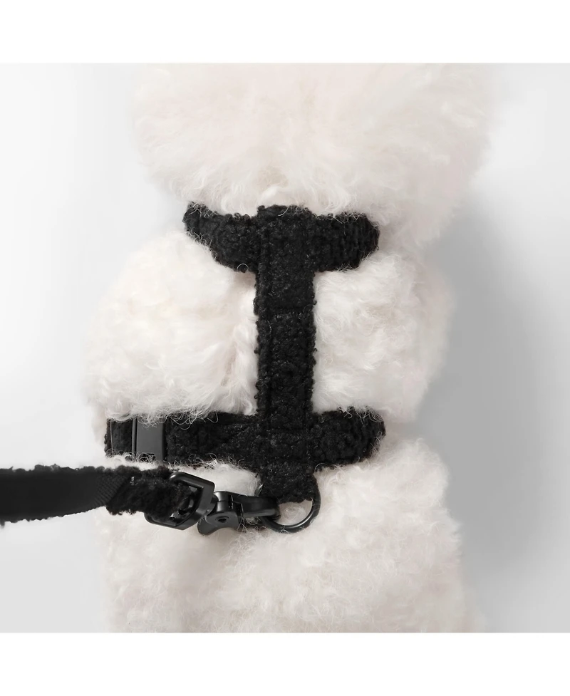 The Licker Store, Teddy Boucle Adjustable Harness and Leash Walk Set with Poop Bag Pouch