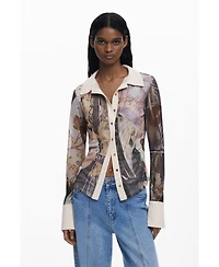 Desigual Women's Chiffon cuff T-shirt