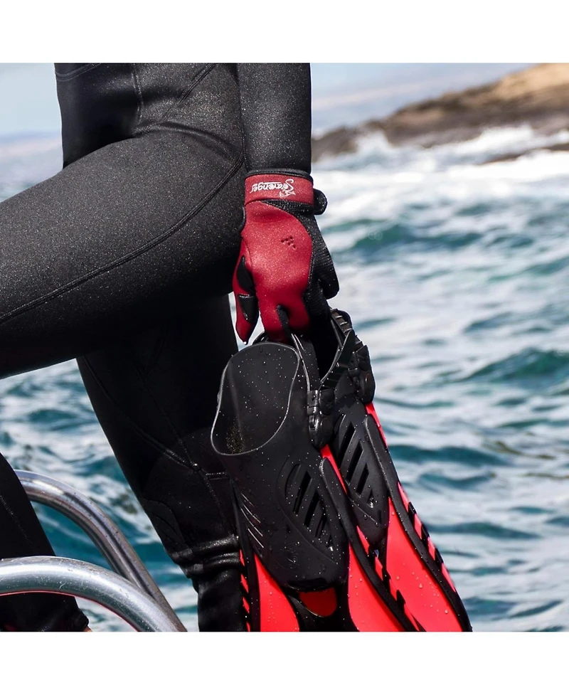 Seavenger Abyss 1.5mm Mesh Reef Water Sports Gloves with Amara Leather Palm