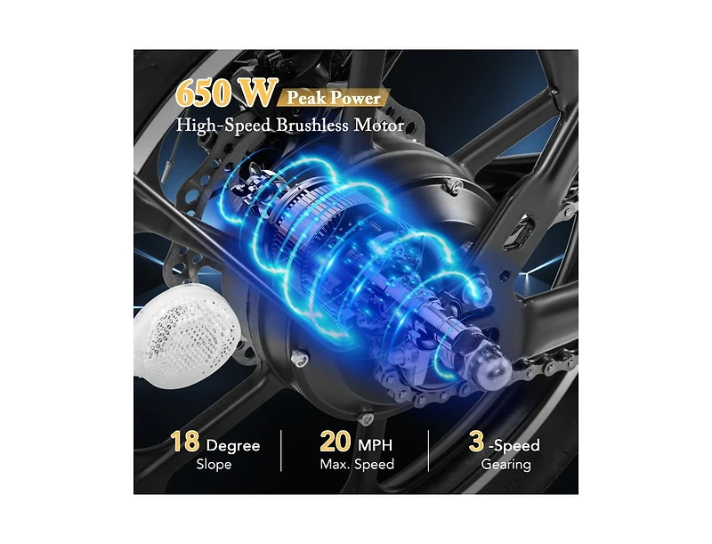 Hitway Folding Electric Bicycle with 500W Brushless Motor and Dual Disk Brakes