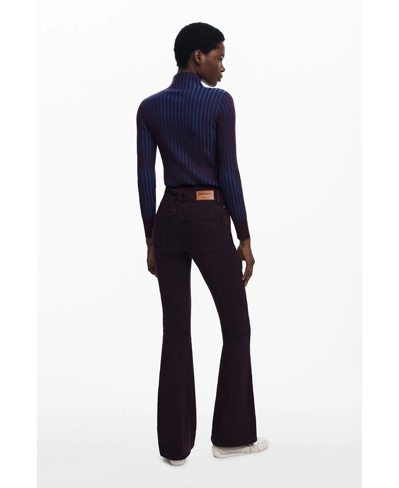 Desigual Women's Burgundy flare jeans