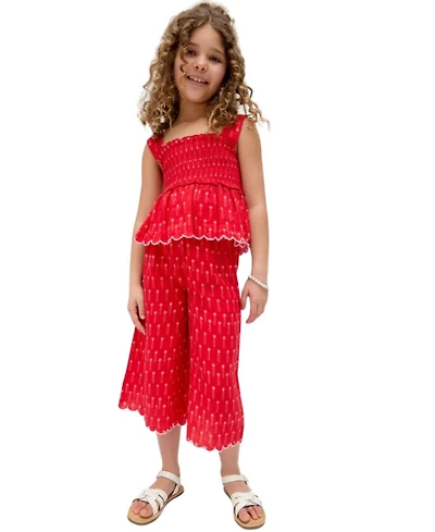 Raffya Kids Little Girls Sia Shirred Floral Print Co-Ord Set