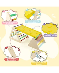 3-Piece Toddler Climbing Triangle Set with 2 Triangles and 1 Ramp To Play