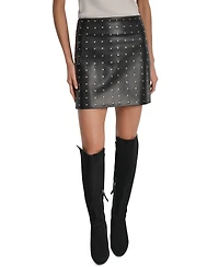 Dkny Jeans Women's Embellished Faux Leather Mini Skirt