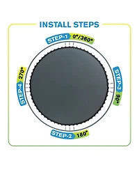 Plexalife Trampoline Replacement Mat with Sturdy 96 V-Rings - Compatible with 15ft Round Frame & 7" Springs