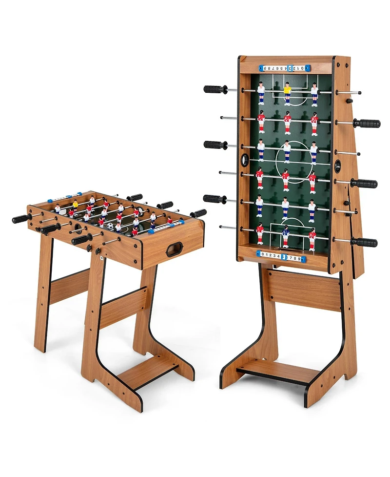 Akiudex Space Saving Table Football with Durable Handle and 2 Footballs