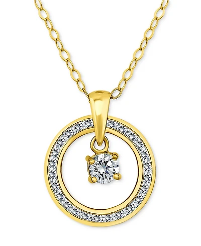 Giani Bernini Cubic Zirconia Orbital Halo Pendant Necklace, 16" + 2" extender, Macy's Exclusive