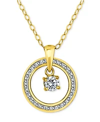 Giani Bernini Cubic Zirconia Orbital Halo Pendant Necklace, 16" + 2" extender, Macy's Exclusive