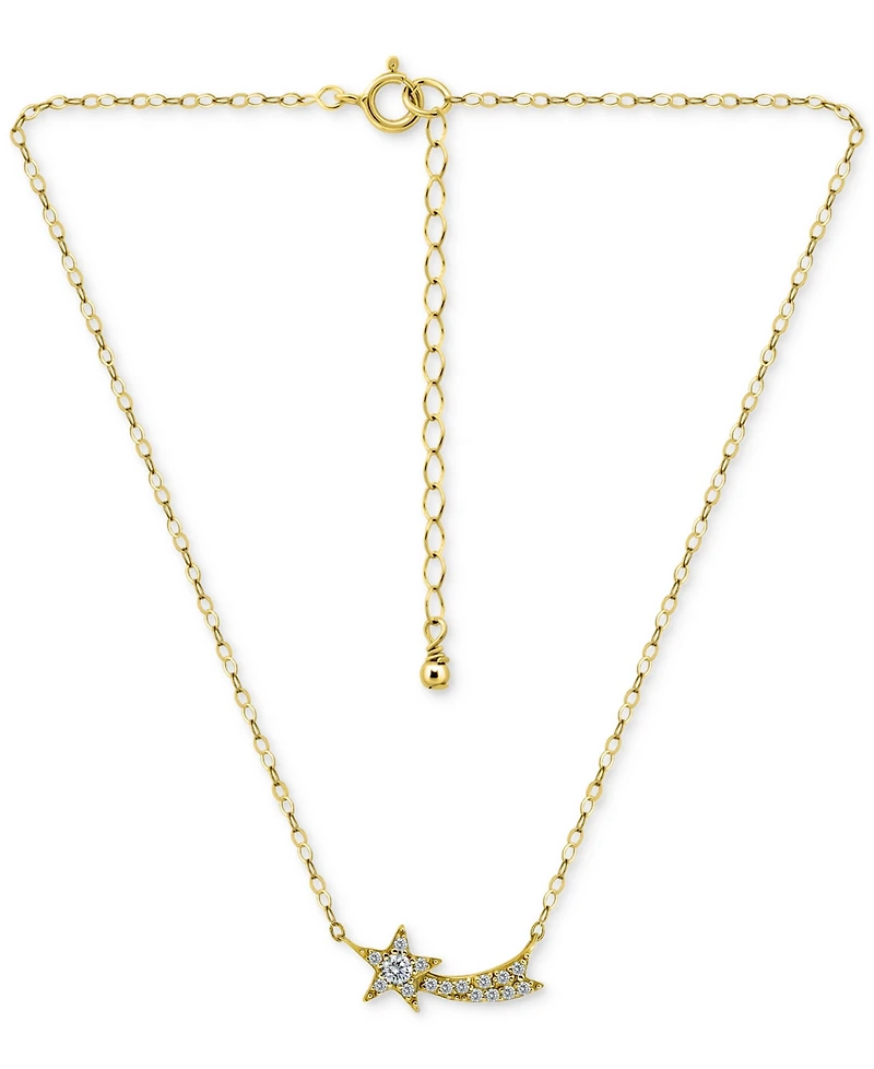 Giani Bernini Cubic Zirconia Shooting Star Pendant Necklace, 16" + 2" extender, Macy's Exclusive