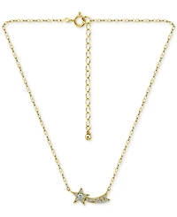 Giani Bernini Cubic Zirconia Shooting Star Pendant Necklace, 16" + 2" extender, Macy's Exclusive