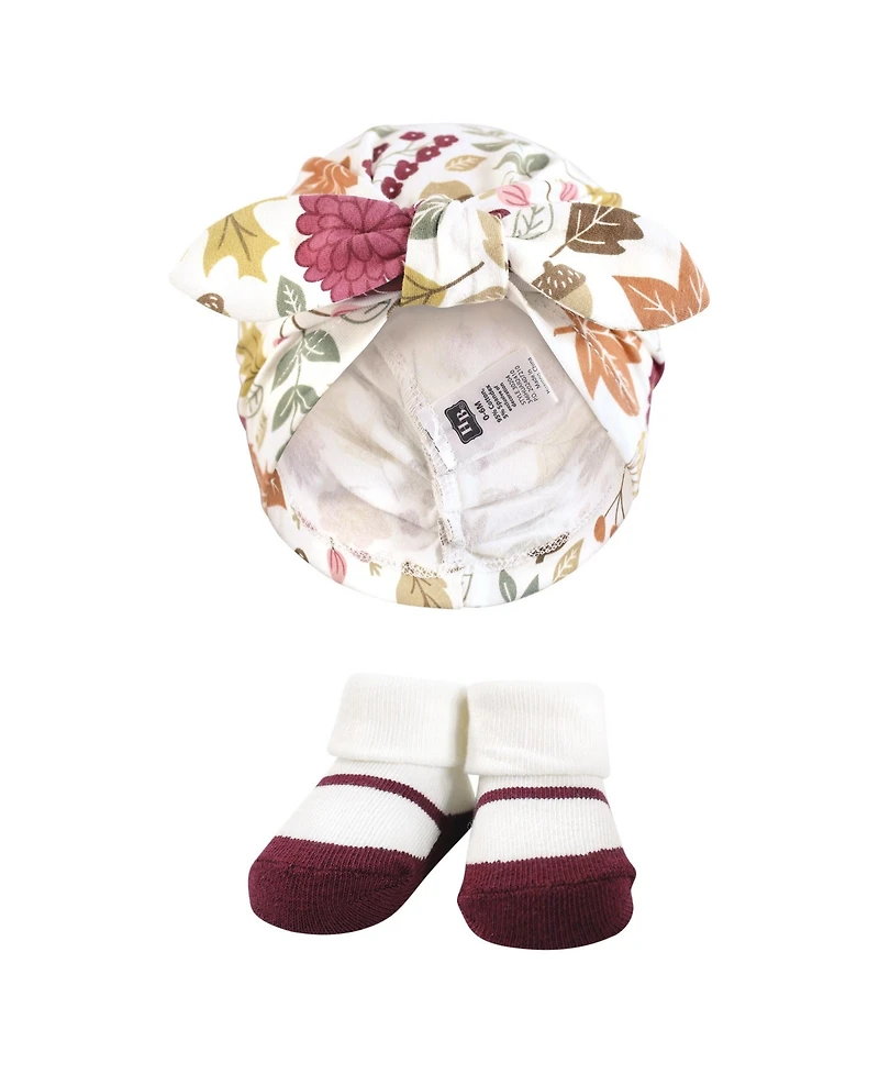 Hudson Baby Girls Turban and Socks Set