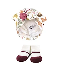Hudson Baby Girls Turban and Socks Set