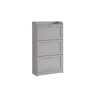 Songmics Home Shoe Cabinet with 3 Flip Drawers, Dove Gray