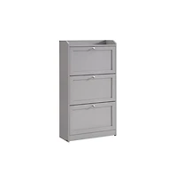 Songmics Home Shoe Cabinet with 3 Flip Drawers, Dove Gray