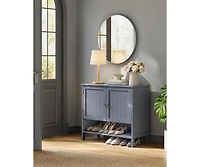 Songmics Home 3-Tier Shoe Cabinet – Freestanding Slate Gray Organizer with Adjustable Shelf for Entryway, Closet, or Hallway, 13.8"x31.5&#