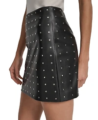 Dkny Jeans Women's Embellished Faux Leather Mini Skirt
