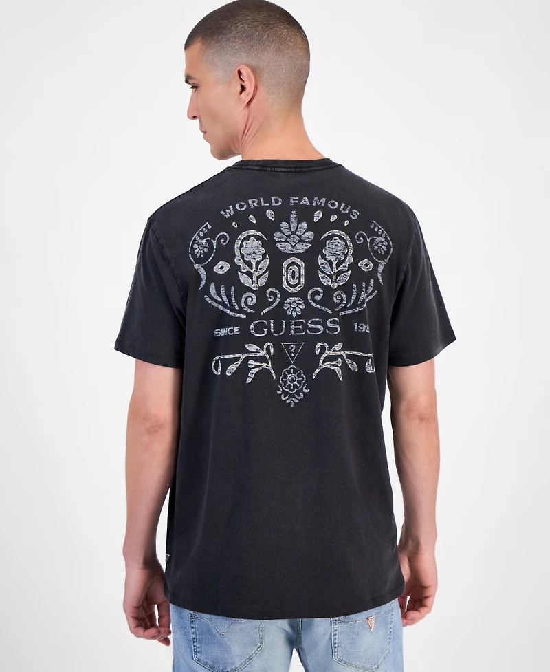Guess World Famous Short Sleeve Crewneck Logo Graphic T-Shirt