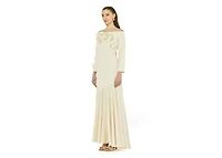 Amri Women's Off-The-Shoulder Floral Embellished Flary Gown