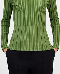 T Tahari Women's Variegated Crewneck Knit Top
