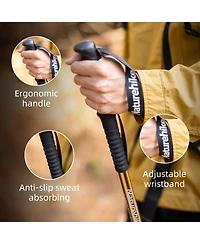 Naturehike 1pc Ultralight Trekking Pole - Adjustable Hiking Sticks w/Secure Lock, Eva Grip,4 Colors, 50-135cm (20-53in) for Adults & Kids